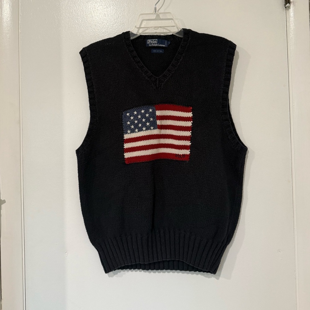 Vintage Polo by Ralph Lauren American Flag Sweater Vest
